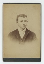Antique Circa 1880s Cabinet Card Handsome Man In Suit Costello Jersey City, NJ - £7.42 GBP