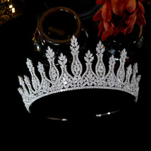 Baroque Fashion Wedding Tiara Bride Crown Ladies Cubic Zirconia Girl Birthday Pa - £98.82 GBP