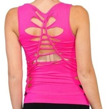 Lace Up Barbie Hot. Pink Tank Tee Top Sexy Backless XS S M L XL Yoga Noa... - £3.98 GBP
