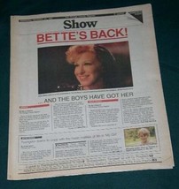 Bette Midler Show Newspaper Supplement Vintage 1991 - £19.72 GBP