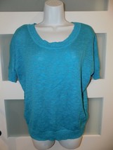 LEI Lake Blue Short Sleeve Sweater Size XL Women&#39;s NEW - $385.29 MXN