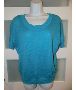 LEI Lake Blue Short Sleeve Sweater Size XL Women&#39;s NEW - $27.45 CAD