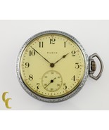 Nickel Elgin Antique Open Face Pocket Watch Grade 302 Size 12 15 Jewel - €135,41 EUR