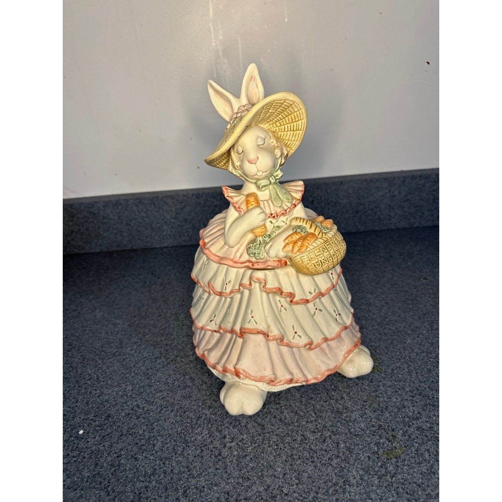 1989 Scarlett O'Hare Bunny Rabbit Cookie Jar Fitz and Floyd vintage - $61.75