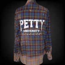 Petty University Flannel Shirt, Funny Sarcastic College Shirt, Size Large - $39.99