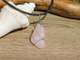 Rose Quartz Pendant Necklace for Heart Chakra Energy Healing Stone of Love - $20.00