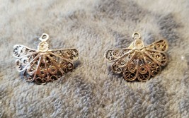 VINTAGE 80&#39;S STERLING SILVER FILIGREE FAN PIERCED EARRINGS - $50.00