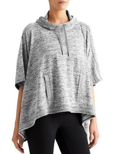 Primary image for Athleta Blissful Poncho Oversized Hoodie Sweater Sweatshirt Gray Size Small S