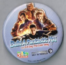Famtastic Four Movie Pin Back Button Pinback - £7.60 GBP