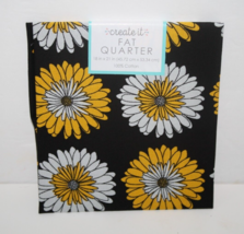 PCQ Daizy Onyx Create It Fat Quarter Cotton Fabric Daisy Yellow Black Sew Quilt - £3.93 GBP