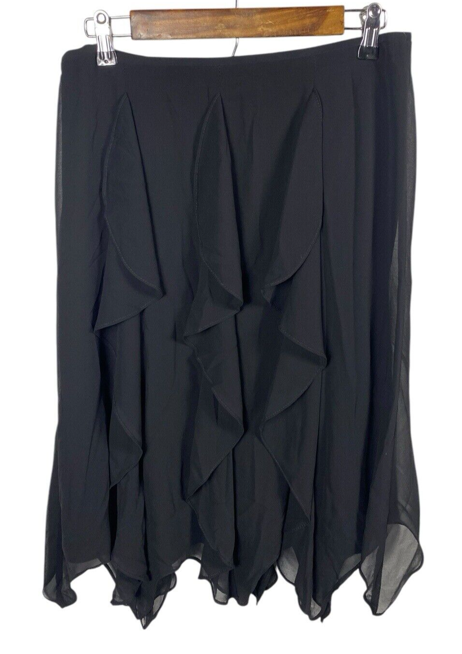 Patra Skirt Size 10 Y2K Vintage Chiffon Ruffles Black Whimsigoth Grunge ... - $39.73