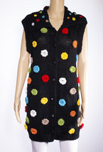 Knitted vest with crochet flowers - £155.31 GBP