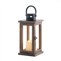 Lodge Wooden LED Candle Lantern - £25.29 GBP