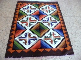 Peruvian geometric designed hand weaved rug - $202.60
