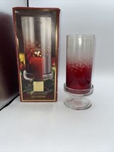 Lenox Christmas Yuletide Gems Ruby Hurricane Glass Candle Holder - $15.84