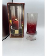 Lenox Christmas Yuletide Gems Ruby Hurricane Glass Candle Holder - £12.51 GBP