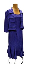 Purple 2pc Dress Suit Formal Elegant Mermaid Hem French Touch Of Class Jacquard - £59.81 GBP