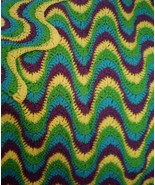 Multi-Colored, Exaggerated Ripple Afghan/Throw Crochet Pattern PDF File - $5.25