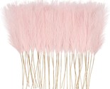 50Pcs Pink Faux Pampas Grass Decor, 26&quot; Short Artificial Pompous Grass F... - $25.99