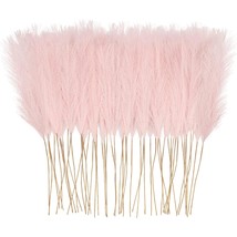 50Pcs Pink Faux Pampas Grass Decor, 26&quot; Short Artificial Pompous Grass F... - £20.44 GBP