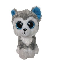 Ty Beanie Boos Slush Husky Puppy Dog Gray White Plush Stuffed Animal 2017 6.5&quot; - £14.46 GBP