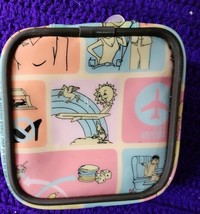 Vtg Transversion Mini Pink  Makeup Travel Bag With Mirror  - $19.50