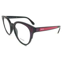 Prada Eyeglasses Frames VPR 08U SSA-1O1 Black Purple Red Round 52-20-120 - £89.51 GBP