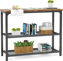 Ecoprsio Small Console Table, Sofa Table With Double Mesh Shelves,, Rustic - $1,695.30 MXN