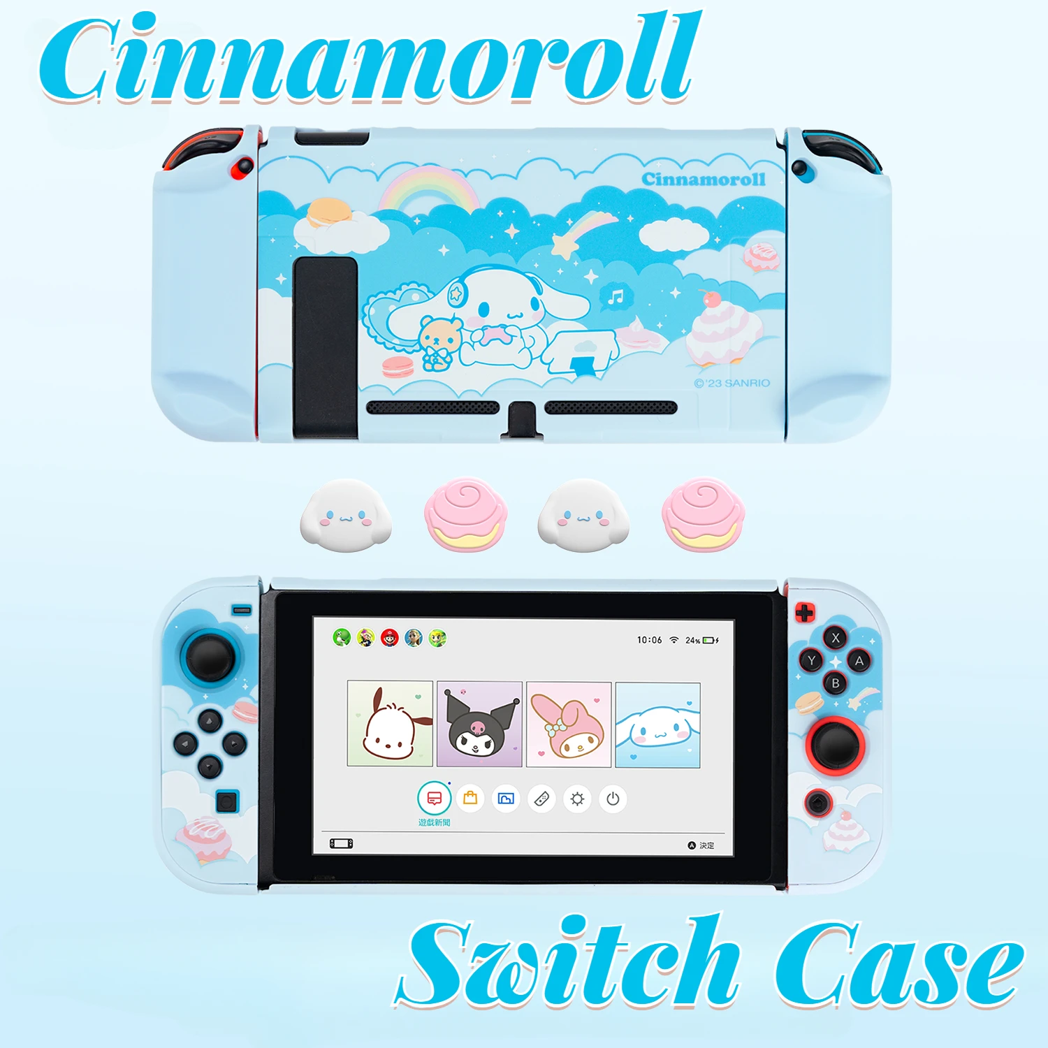 Sanrio Kawaii Cinnamoroll Kuromi Anime Switch Case Cute Cartoon Anti-drop - £25.55 GBP+