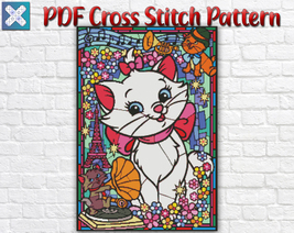 The Aristocats Stained Glass Cross Stitch Pattern, Cute Cat Cross Stitch Pattern - £3.91 GBP