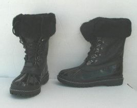 Coach Poppy Graffiti LEONORA Leather Fur Winter Black BOOTS CHOOSE SIZE ... - $133.64+