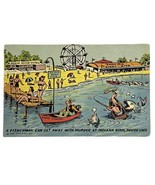 Monticello IN Indiana Beach Shafer Lake Fishing Vtg Comic Postcard Curt ... - £5.20 GBP