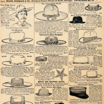 1901 Men&#39;s Assorted Hats Reproduction Advertisement Sears Fashion Clothe... - €17,28 EUR