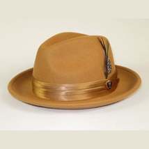 Men Bruno Capelo Dress Hat Australian Wool Crushable Fedora Giovani Un103 Camel image 3