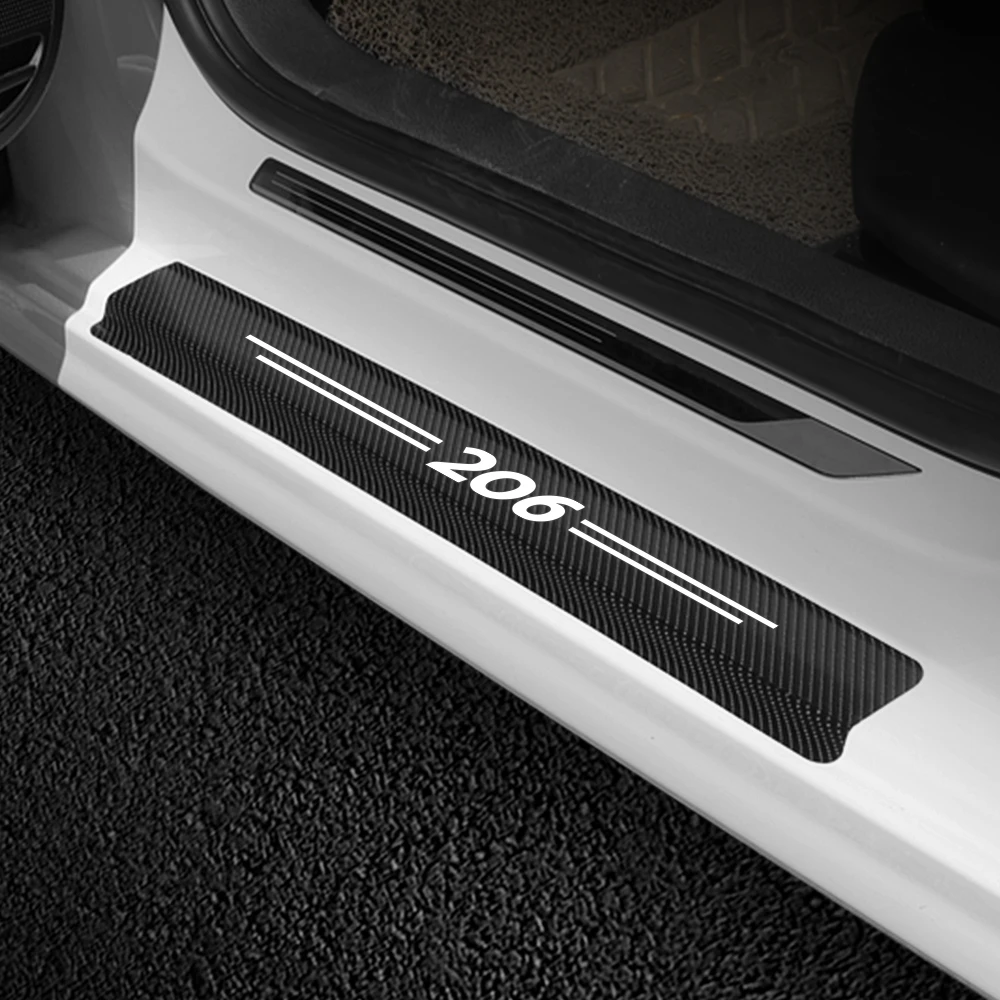 4PCS Car Scuff Plate Door Sill Panel Protector Stickers 3D Carbon Fiber High - £10.61 GBP