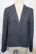 Tahari Women&#39;s Size 10 Dark Gray Dress Blazer Lined Black satin collar - £27.56 GBP