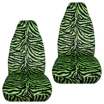 Universal Size front set car seat covers Zebra black and lime green - £47.17 GBP