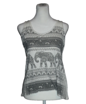 Charlotte Russe Tank Top Gray &amp; White Elephant Theme Size Small NEW - $13.50