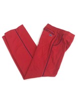 Vintage 1980s Izod Lacoste Boy&#39;s Red Casual Pants Navy Blue Piping Size 12 - $13.96