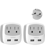 European Travel Plug Adapter 2 Pack US to Europe Power Adaptor with 2 US... - £36.71 GBP