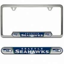 seattle seahawks nfl football team logo premium stainless license plate frame - £31.96 GBP