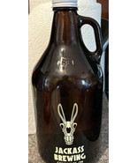Jackass Brewing  Glass Beer Growler 64oz Brown Jug Bottle Canada empty - $1,029.46 MXN
