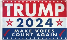 Trump 2024 (Make Votes Count Again) MAGA 3x5 Feet Banner Flag - £14.14 GBP