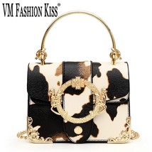 Cows pattern handbag for women leisure chain mini messenger bag metal portable shoulder thumb200