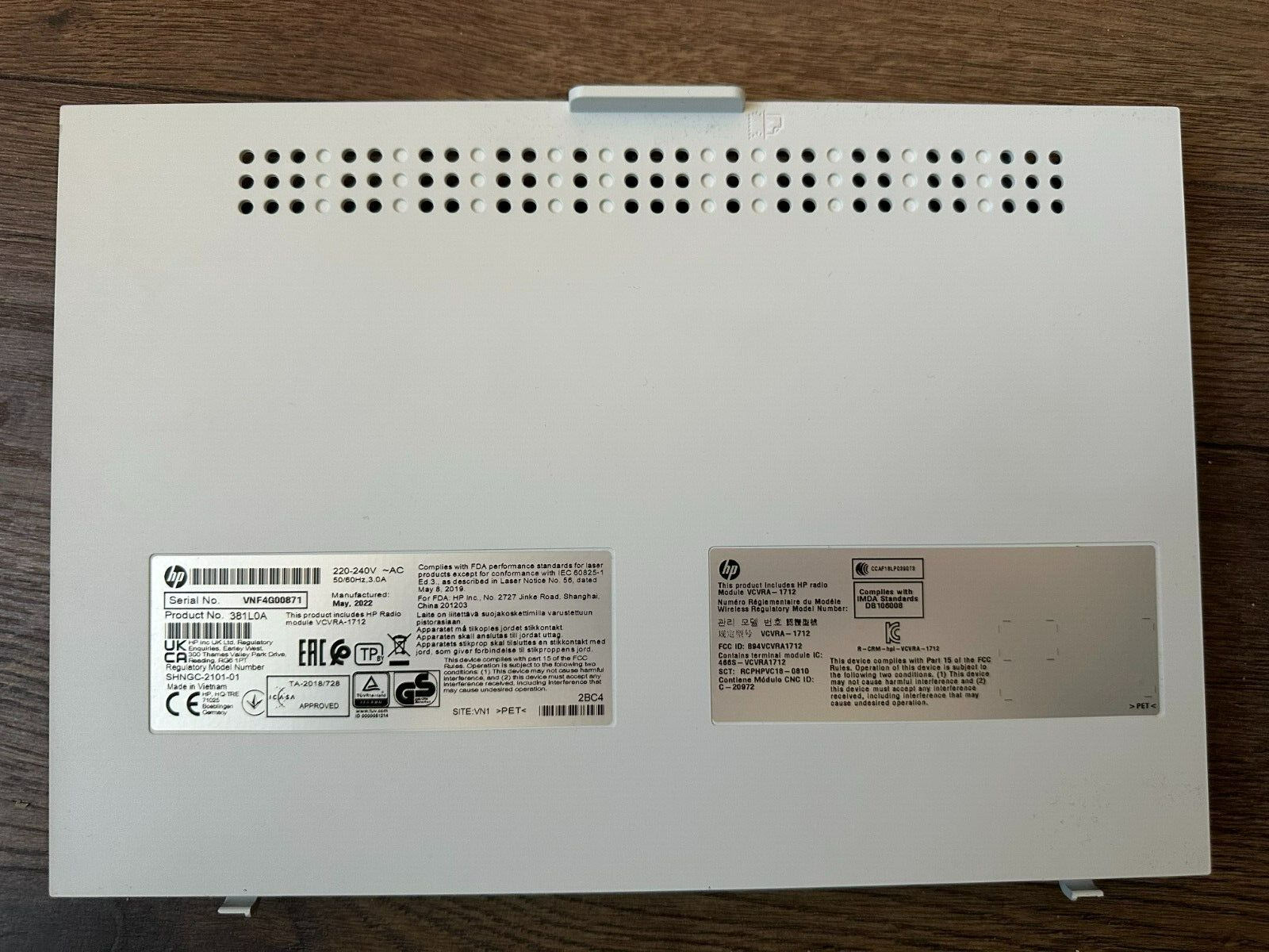 Genuine HP LaserJet Tank MFP 1604w Rear Back Wall Cover RC6-3708 Perfect... - $24.26