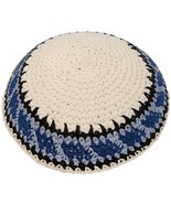 LOT OF 2 KIPPA size: 5.9&quot; / 15cm white knitted Yarmulke Kipa Kippah skul... - £5.27 GBP