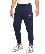 Nike Men&#39;s Just Do It Fleece Cargo Joggers in Obsidian/Berry-Medium DD62... - £35.37 GBP