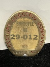 1920s-1930s CENTURY ELECTRIC EMPLOYEE ID BADGE ST LOUIS MO - $84.10