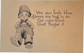 &quot;When you feel blue...&quot;, vintage post card 1913 - £9.40 GBP