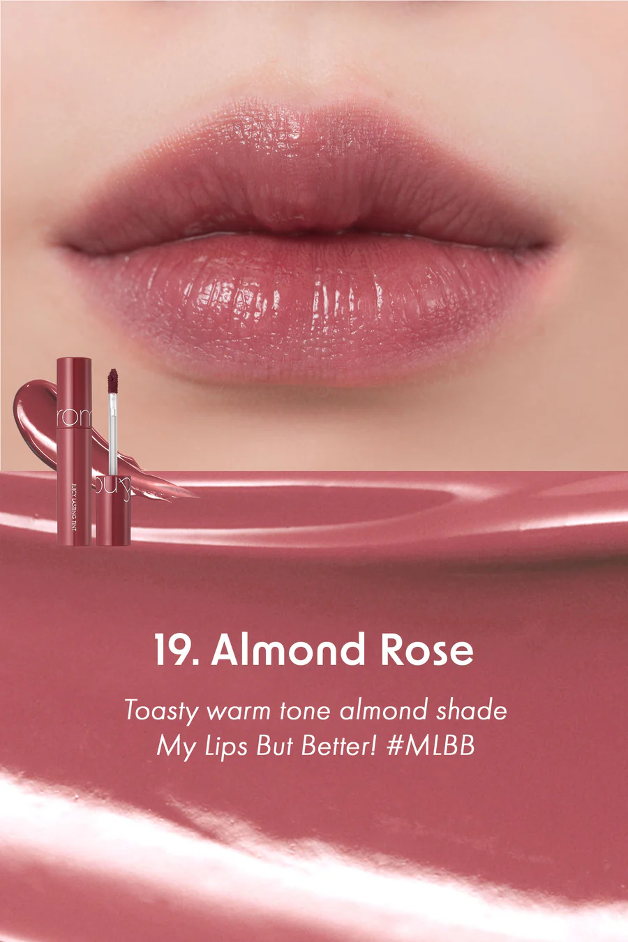 Rom&amp;nd Juicy Lasting Tint Lip Tint (Ripe Fruit Series) - #19, Almond Rose - $224.87 MXN